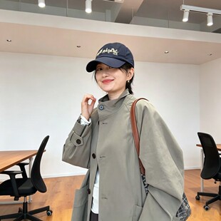 【柳条儿】韩剧女主易打理抗皱廓形中长款休闲风衣带腰带不挑身材