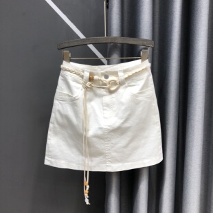 26年春夏新款 气质百搭显瘦包臀短裙 水洗高腰A字半身裙女简约时尚