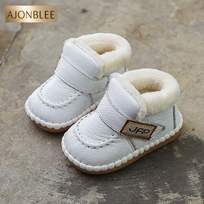 真皮男婴幼儿女宝宝学步鞋婴儿软底秋冬季保暖加绒棉鞋雪地靴1-3