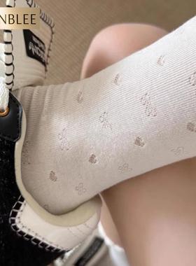 超级piu亮~夏天要拥有的小白wa~镂空爱心无骨袜头不硌脚~