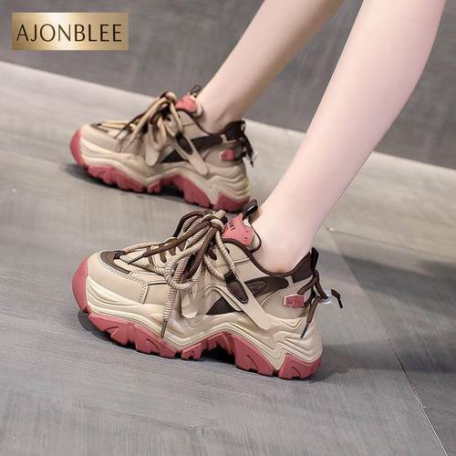 春秋女鞋2025款新款韩版8cm厚底爆款网红鞋子轻便百搭运动老爹鞋