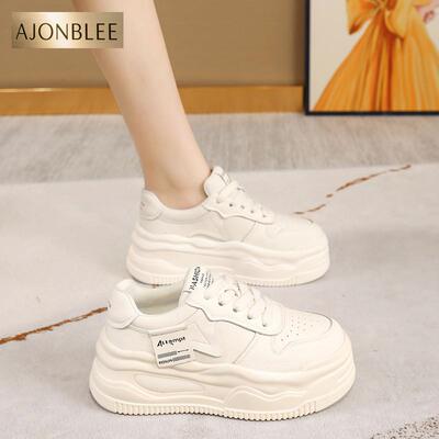 真皮大码女鞋41到43春秋新款加绒运动鞋女板鞋休闲鞋百搭老爹鞋