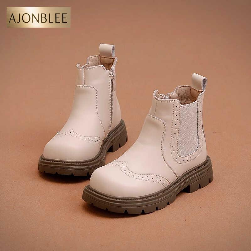 真皮女童鞋儿童马丁靴2025春秋新款秋季宝宝单靴英伦风中大童短靴