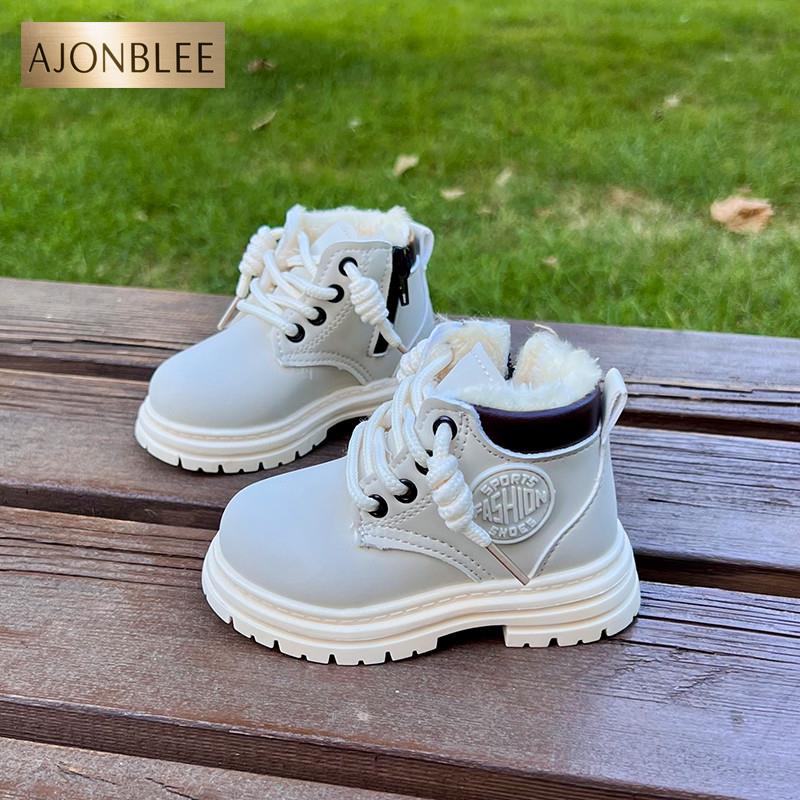 女童马丁靴冬款宝宝冬鞋潮加绒加厚保暖棉靴男童防滑软底低筒短靴