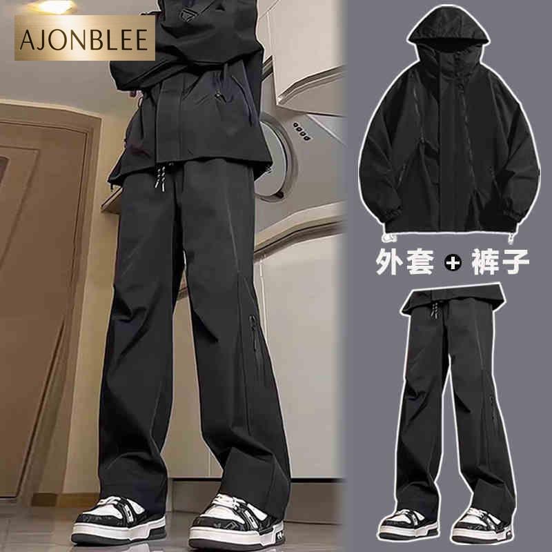 秋冬季冲锋套装男款机能工装长裤户外防水防风冲锋衣外套一整套装