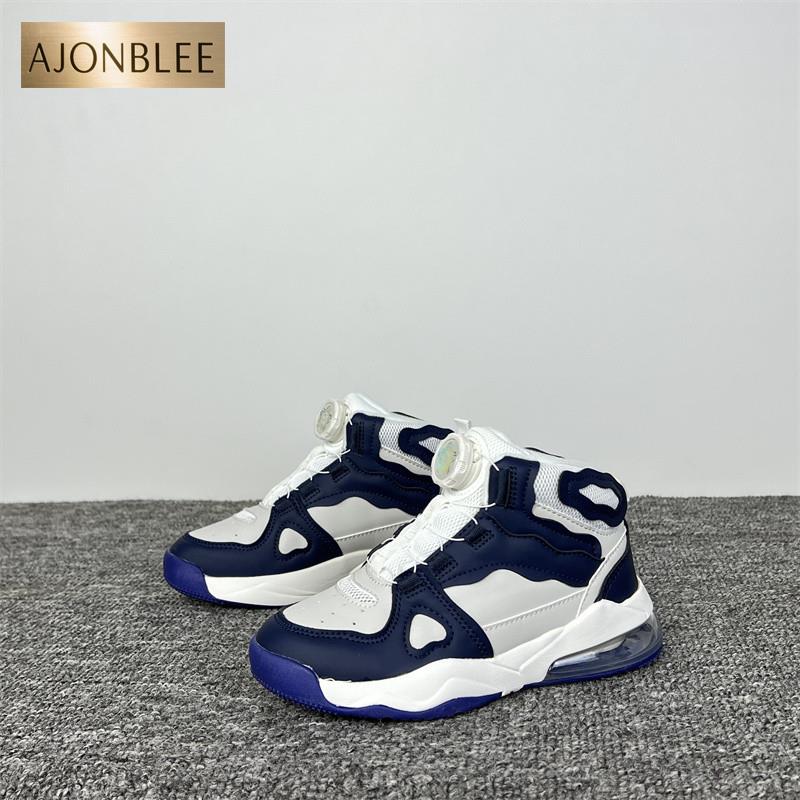 出美国男女童加绒运动鞋秋冬新款轻便气垫防滑保暖旋转纽扣童棉鞋