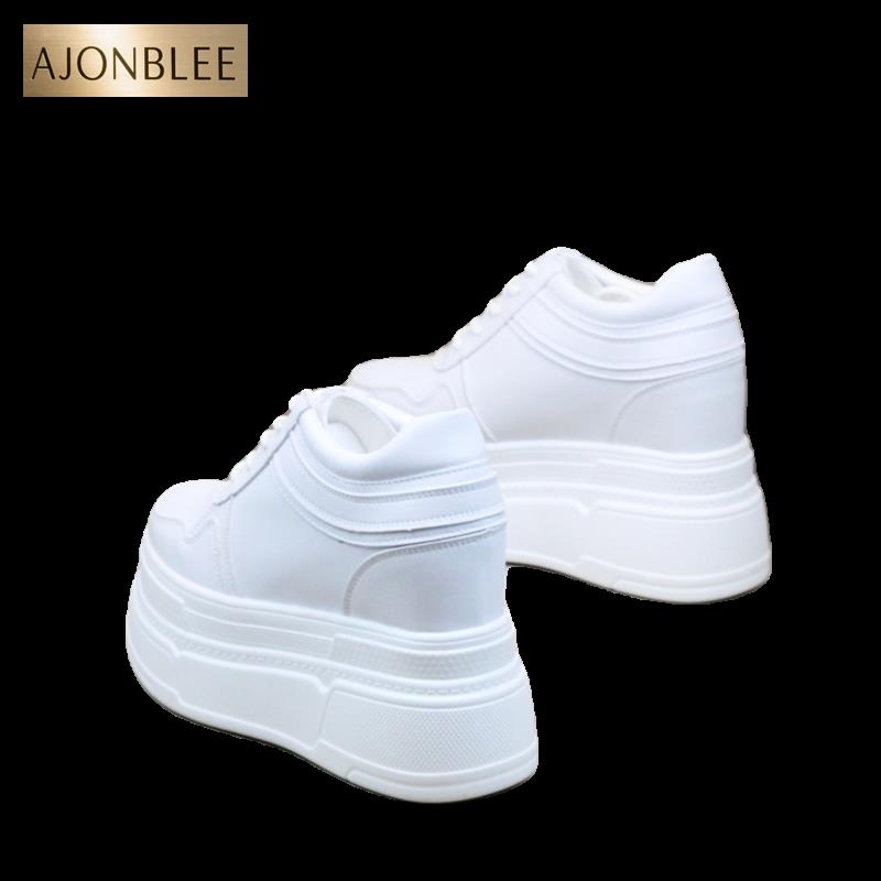 14公分内增高女鞋隐形小个子秋季8真皮12厘米厚底百搭小白鞋10cm