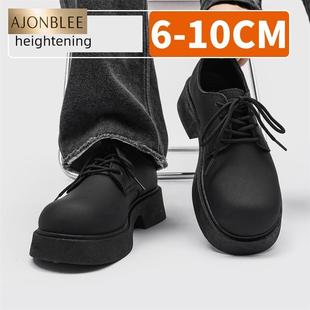 10厘米夫妇休闲皮鞋 鞋 男士 厚底英式 夏季 风格 透气隐形内高增加男士