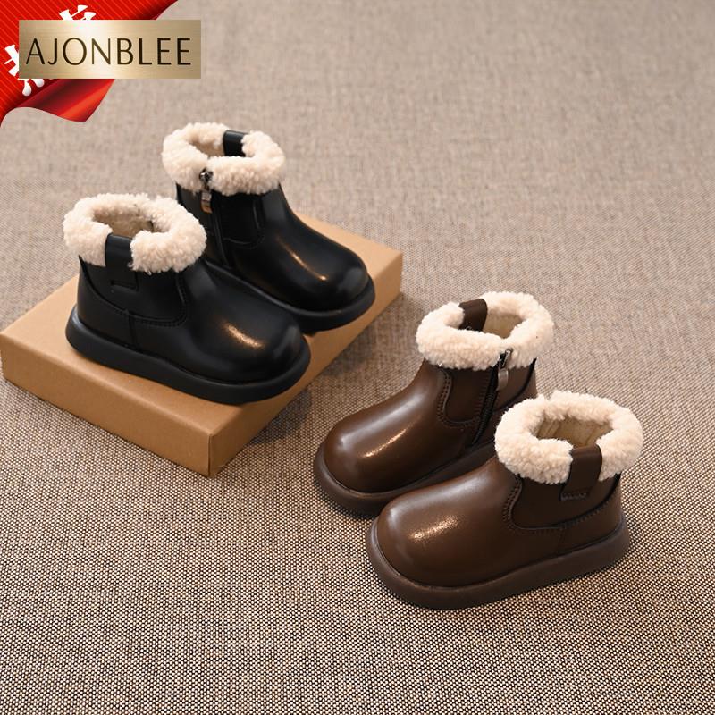 女童马丁靴加绒儿童公主短靴冬季新款宝宝二棉鞋韩版女孩洋气皮靴