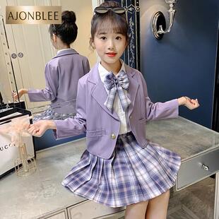 k裙子儿童秋冬gk套装jk制服裙小学生正版秋季女童zk秋款校服接亅