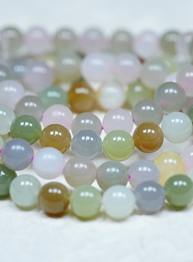 不到园林，怎知春如许？和田玉冰多宝藕粉蜂蜜水糖玉8毫米珠手链