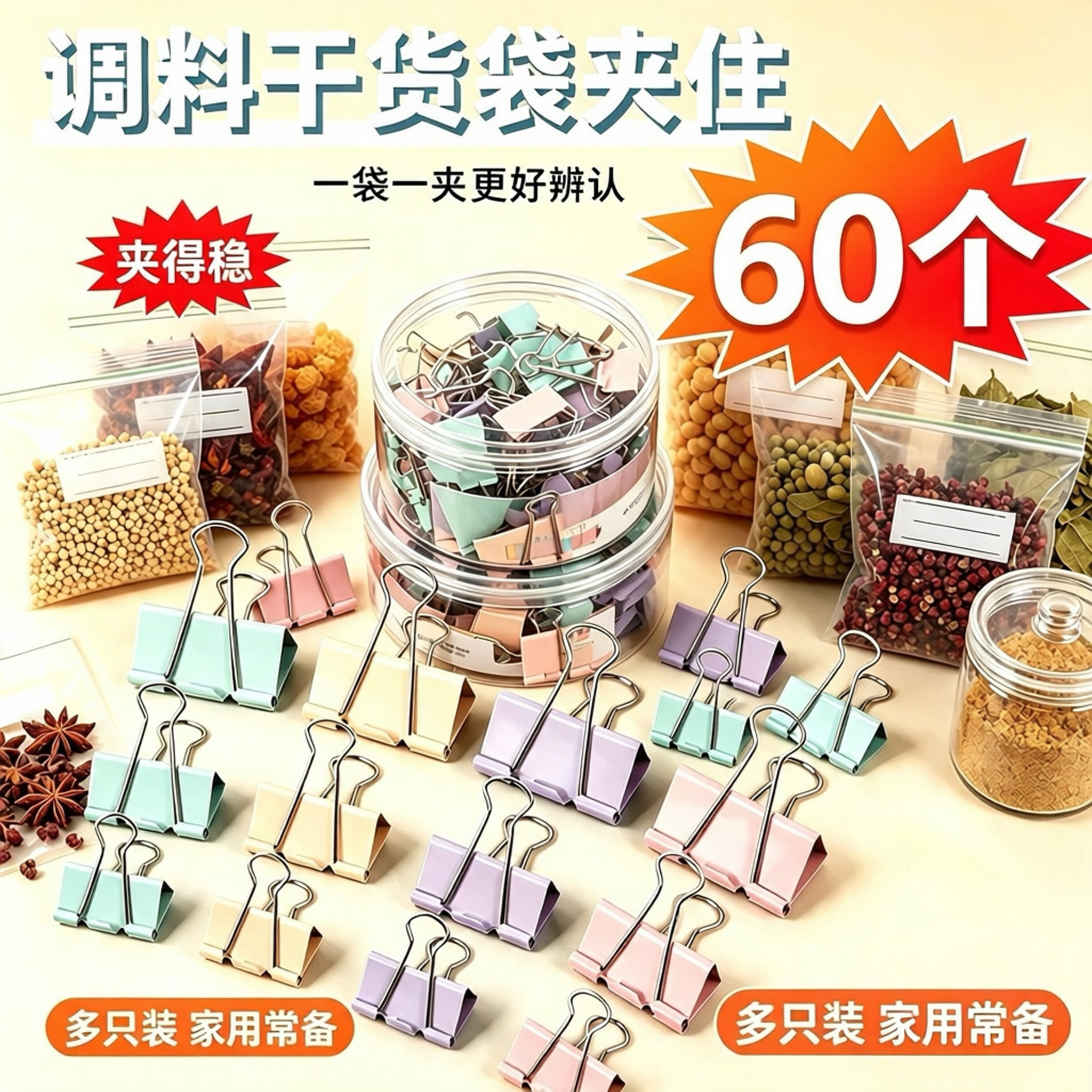食品密封夹封口夹防潮零食小夹子家用食物保鲜袋奶粉茶叶封口神器