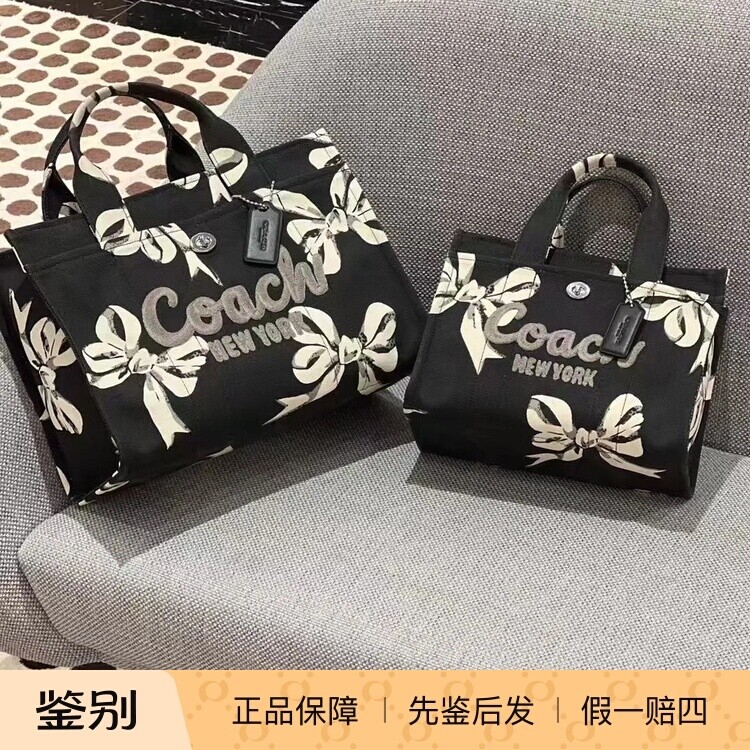 香港代购 COACH蔻驰新款手提包蝴蝶结印花CARGO 26号托特包 CY842