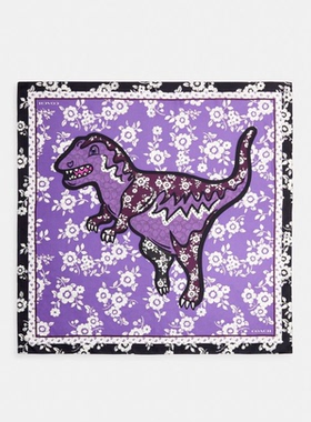 香港代购coach蔻驰丝巾 JONIE花卉REXY印花桑蚕丝方形围巾 CBN70