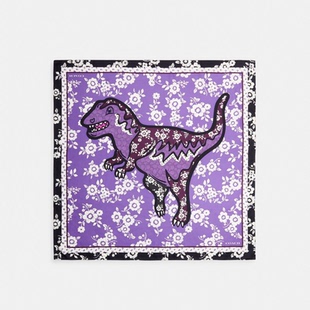 香港代购coach蔻驰丝巾 JONIE花卉REXY印花桑蚕丝方形围巾 CBN70