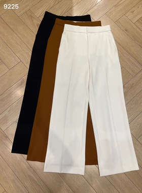 极简风黑色高腰直筒阔腿裤女百搭垂坠感休闲裤