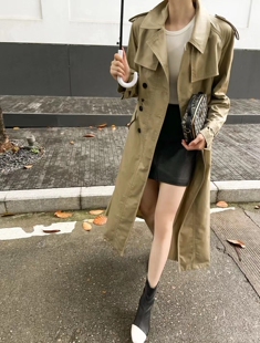 秋冬新款风衣中长款双排扣百搭款时尚精品宽松版型人气热卖女款美