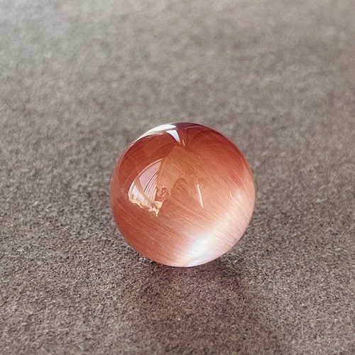 全顺猫眼 粉红兔毛单珠，无绵无裂无瑕，绝无加色100%天然20mm