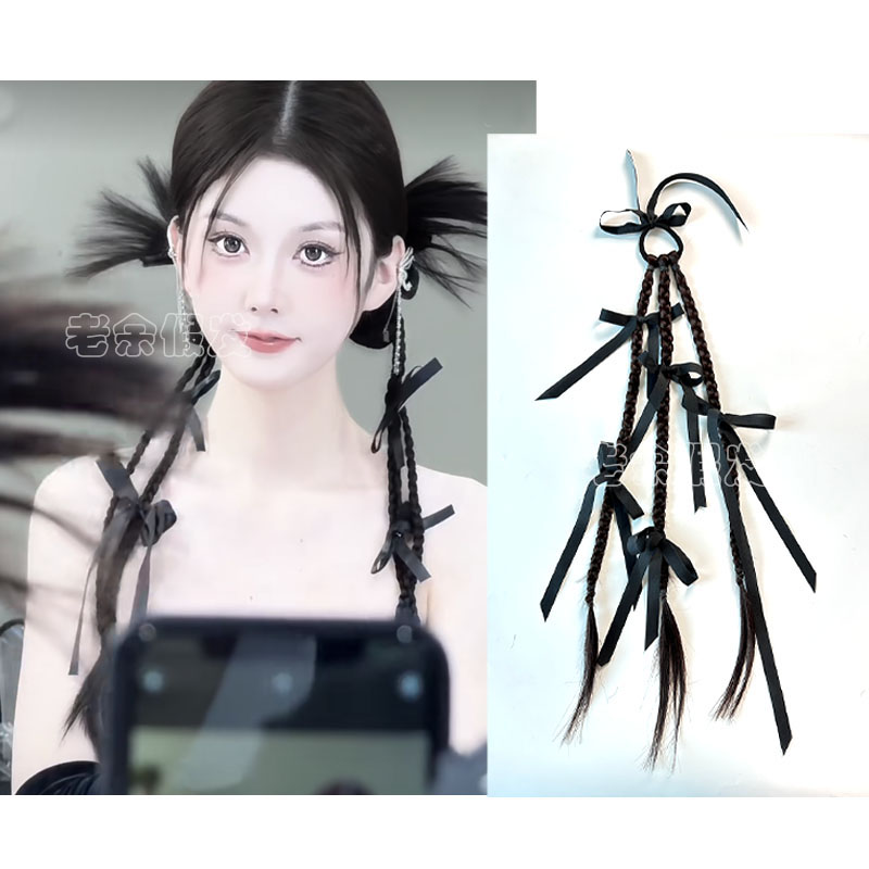 假发辫子马尾女丝绸辫主播小辫子