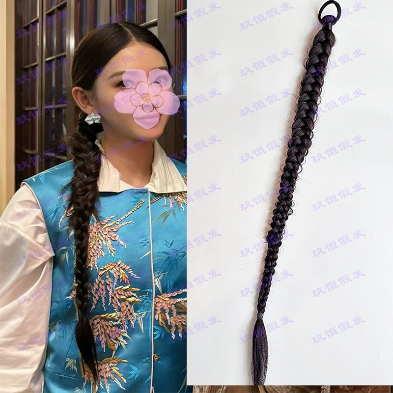 欧美风拳击辫麻花辫马尾假发