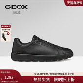 GEOX杰欧适2025秋冬男鞋 圆头低帮黑色休闲鞋