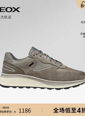 GEOX杰欧适男鞋早春舒适百搭圆头厚底运动低帮时尚休闲鞋
