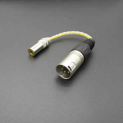 四芯卡侬平衡转6.5 3.5 2.5 4.4MM母耳机转接线4芯XLR公线DAC台放