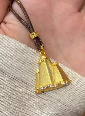 金山银山拉丝长款皮绳项链女款2026新款高级感轻奢小众气质毛衣链