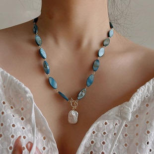 chouchou项链欧美轻奢小众饰品天然巴洛克珍珠时尚夸张度假锁骨链