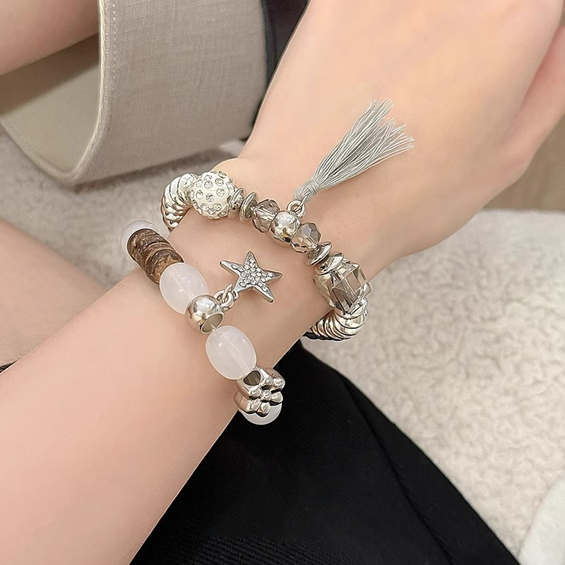 韩系ins小众手工串珠情侣手链女个性百搭复古多层叠戴手环手镯男