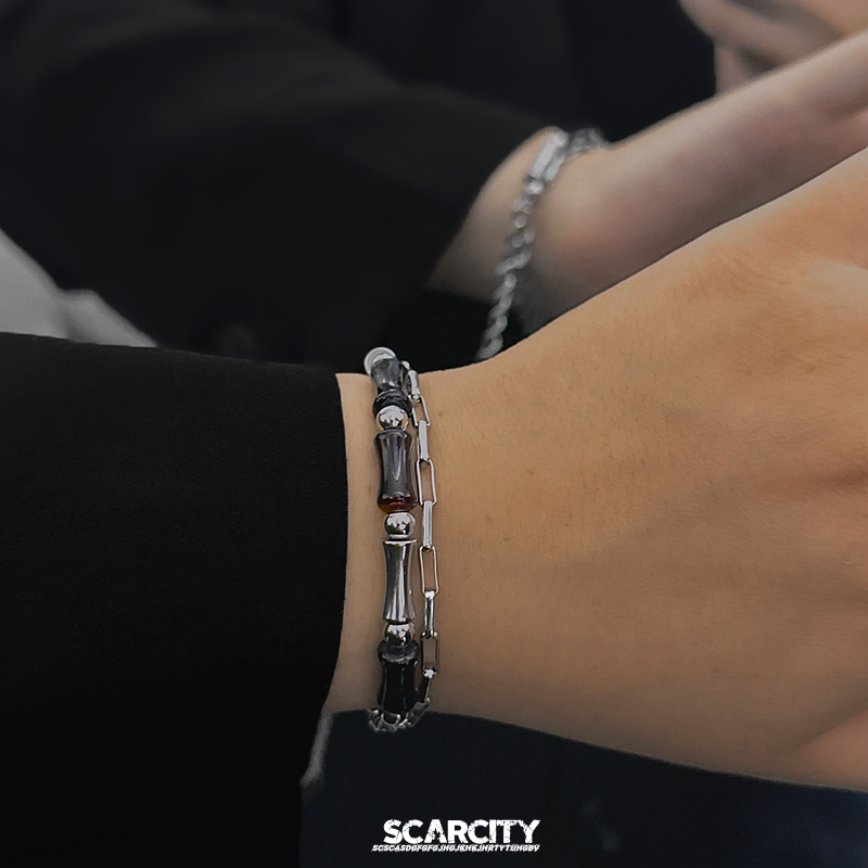 小众设计感手链男款高级感男潮痞帅冷淡风钛钢嘻哈男生手饰品