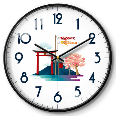 MOMEN/摩门挂钟家用客厅创意日式静音钟表电池时钟挂墙壁钟石英钟