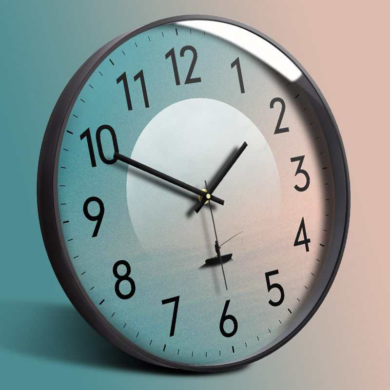 摩门电子个性风餐厅圆形创意挂钟