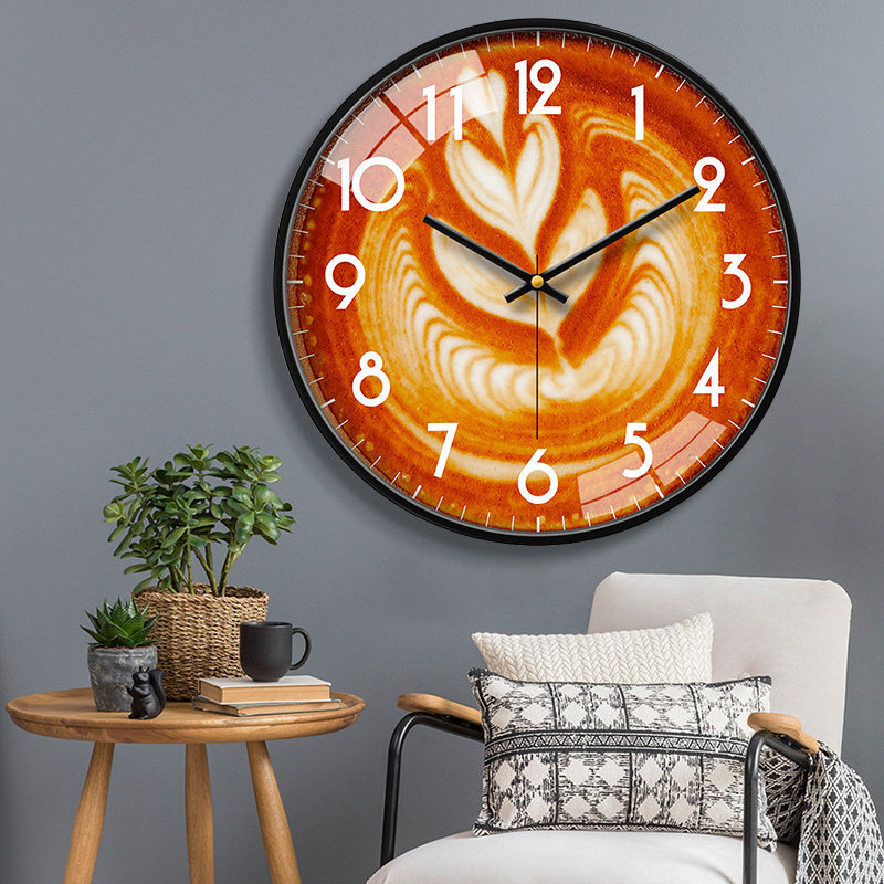 挂钟家用时尚个性创意时钟客厅卧室饭店餐厅圆形时钟静音石英挂表