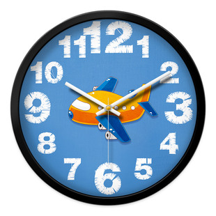 摩门儿童卡通挂钟家里客厅可爱静音创意时钟表圆形学校幼儿园挂表