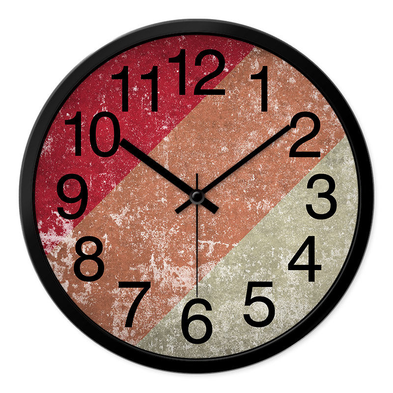 摩门挂钟数字刻度时钟大挂表创意卧室静音时尚简约圆形石英钟表潮