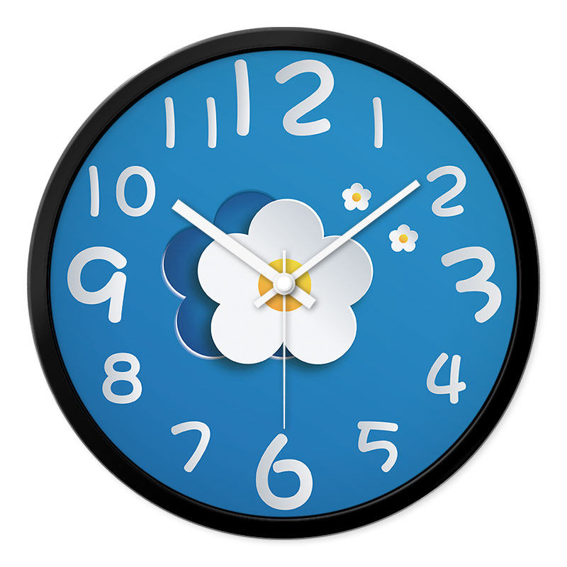 摩门挂钟酒店客厅艺术挂表梅花图案创意卧室静音时钟圆形石英钟表