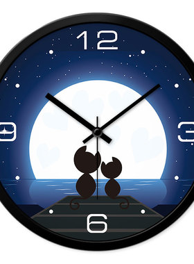 MOMEN/摩门儿童房卡通挂钟卧室客厅可爱静音创意现代时钟石英钟表