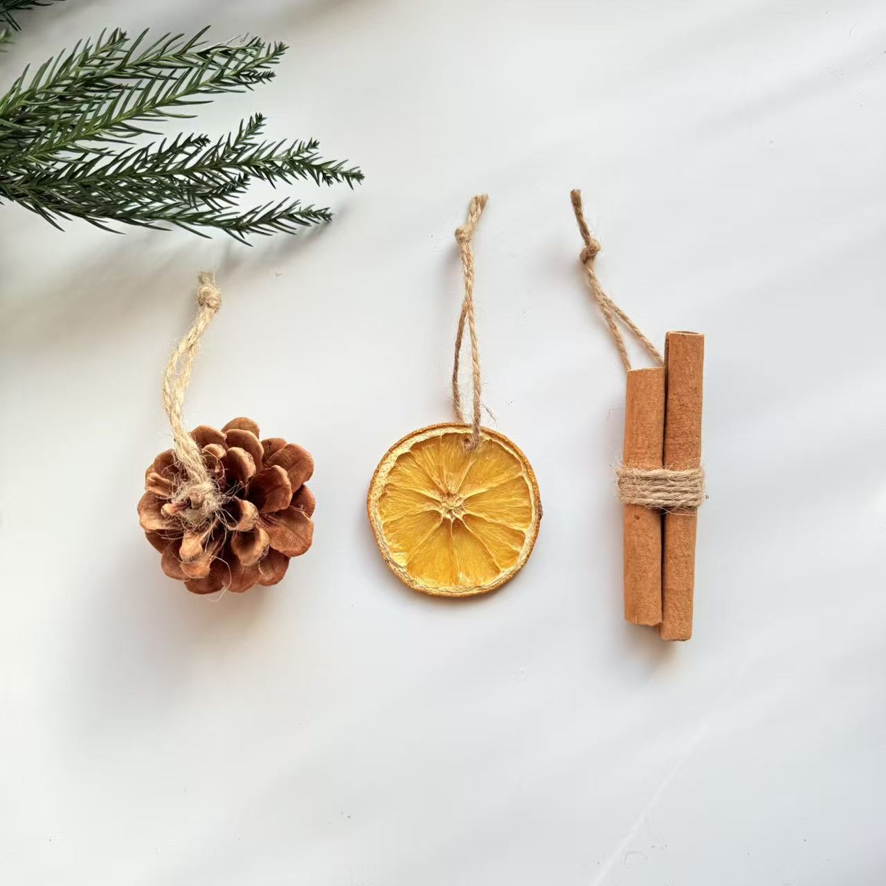 圣诞树装饰干花橙子片松果桂皮卷拍摄道具圣诞挂件装饰DIY材料