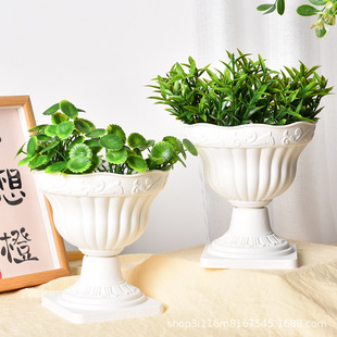 水培花盆塑料欧式 插花器园艺复古绿萝盆多肉容器创意婚庆塑料花盆