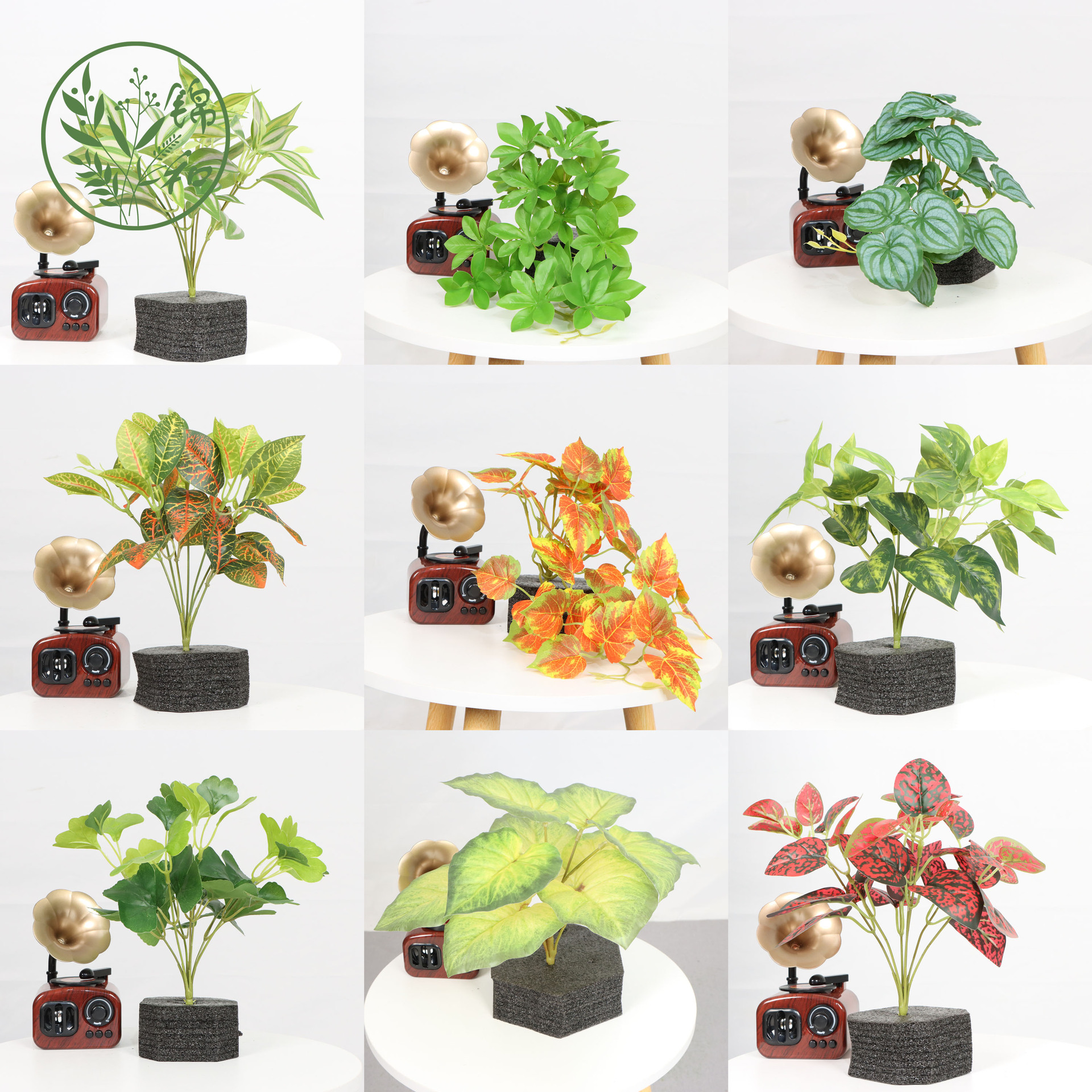 工具室内装饰壁挂植物墙配件仿真小绿植摆件假花仿真植物把束