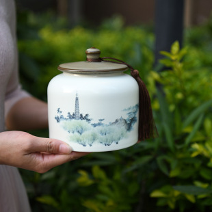 陶瓷茶叶罐红茶白茶绿茶散茶通用密封储存罐茶具摆件