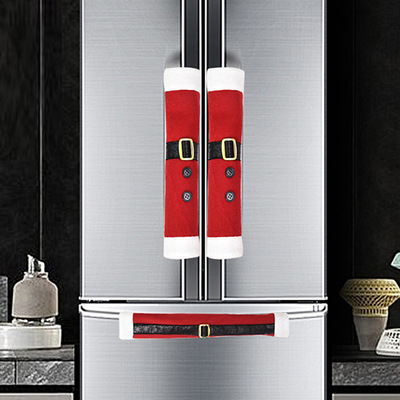 铭冠圣诞装饰品拉绒布冰箱把手套居家装饰品门把手套微波炉拉手套