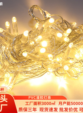 户外ip67防水满天星灌胶泡壳灯串星星氛围灯串led闪灯露营装饰灯