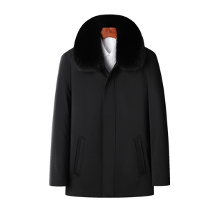 【羊毛内胆】派克服男款2023冬季新款老年人爷爷皮草一体加厚外套