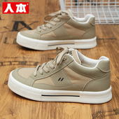 秋冬加绒中帮运动鞋 新款 保暖板鞋 男士 人本帆布鞋 男款 棉鞋 2025冬季