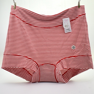 经典 3条黛丝少女中高腰内裤 头大版 短裤 条纹莫代尔抗菌 女士平脚裤