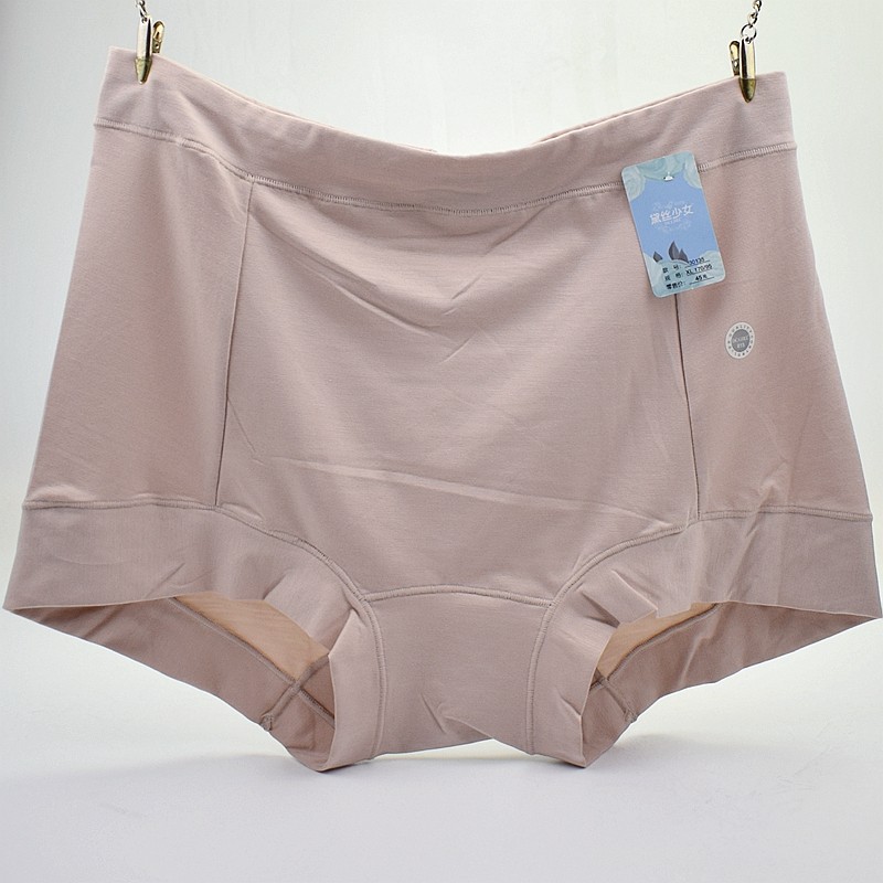 3条黛丝少女高腰平脚裤短裤女士内裤柔软舒适纯色莫代尔面料大版