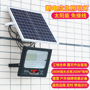 太陽能燈戶外超亮100W防水投光燈家用室內外新農村鄉村庭院燈路燈