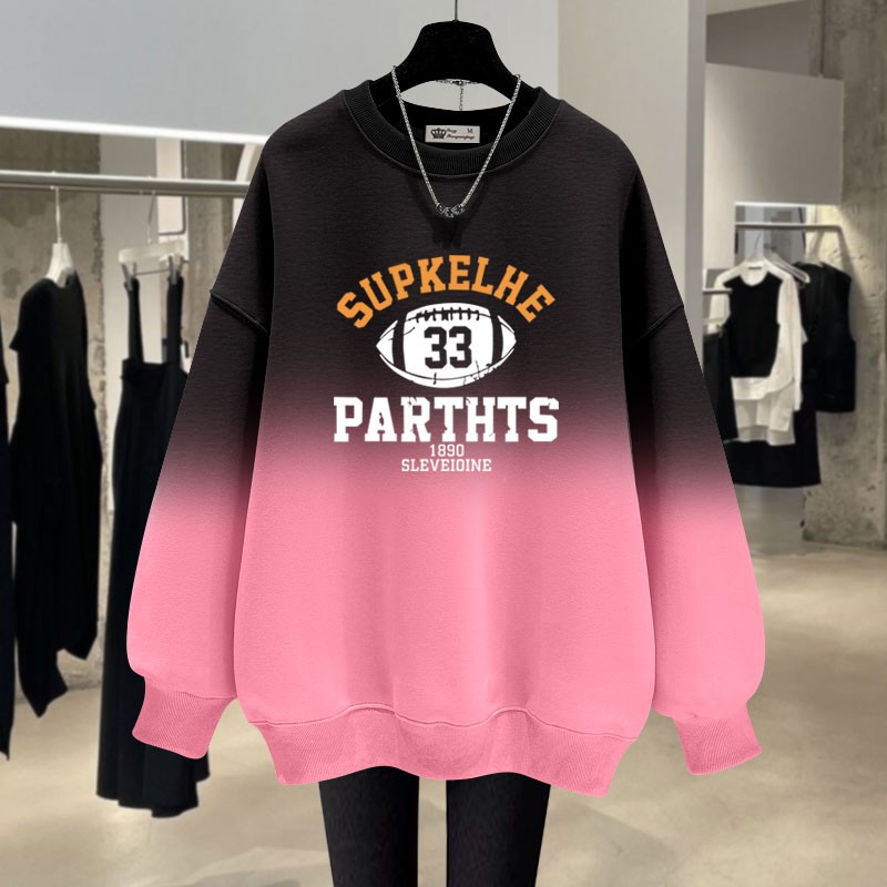 宽松卫衣圆领中长款卫衣